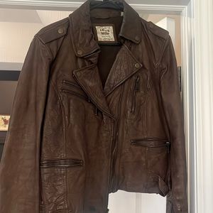 Genuine distressed brown leather Levi jacket